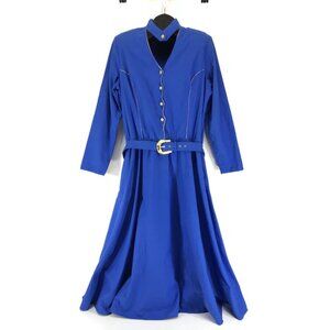 Vintage Lilia Smitty Belted Western Dress Women's Plus Size 20 Rodeo Cowgirl USA